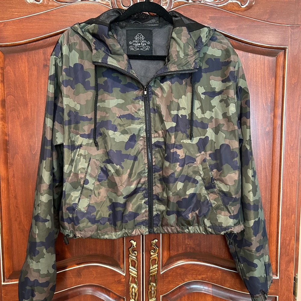 Louise Paris Camouflage Hooded Cropped Jacket